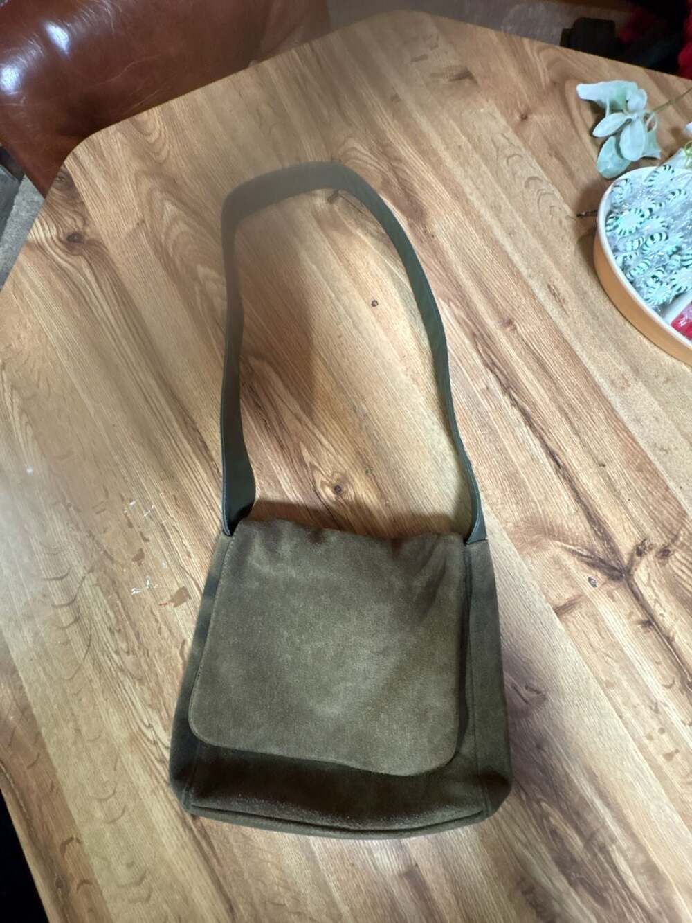 Giani Bernini Olive Green Suede Crossbody Bag